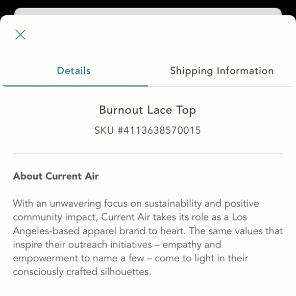 Anthropologie NWT Current Air Burnout Lace Top Size S. - Picture 6 of 8